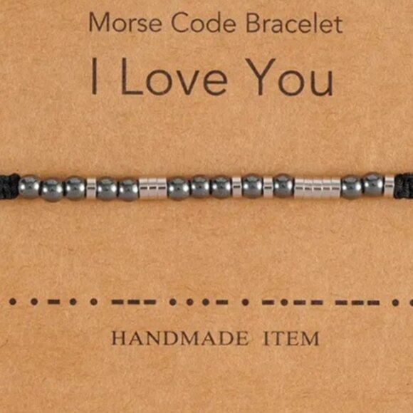 "I LOVE YOU" Morse Code Bracelets w/Adjustable String Inspirational - Picture 1 of 2